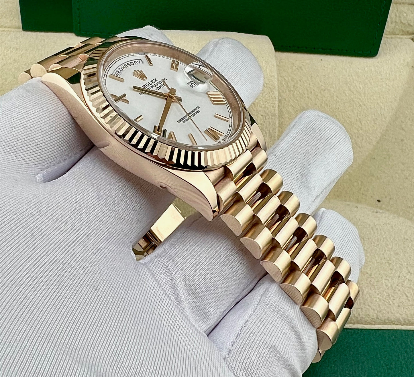 Rolex Day-Date 40mm 228235 White Dial Full Set 2017 ITA