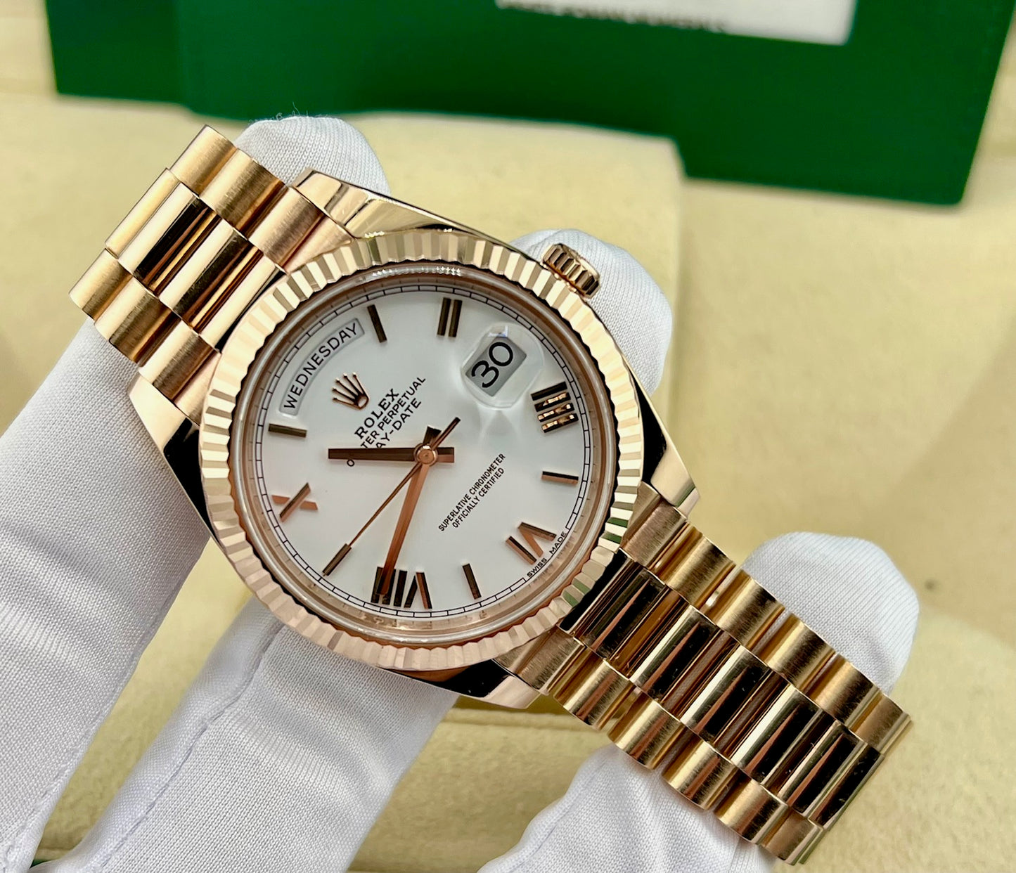 Rolex Day-Date 40mm 228235 White Dial Full Set 2017 ITA