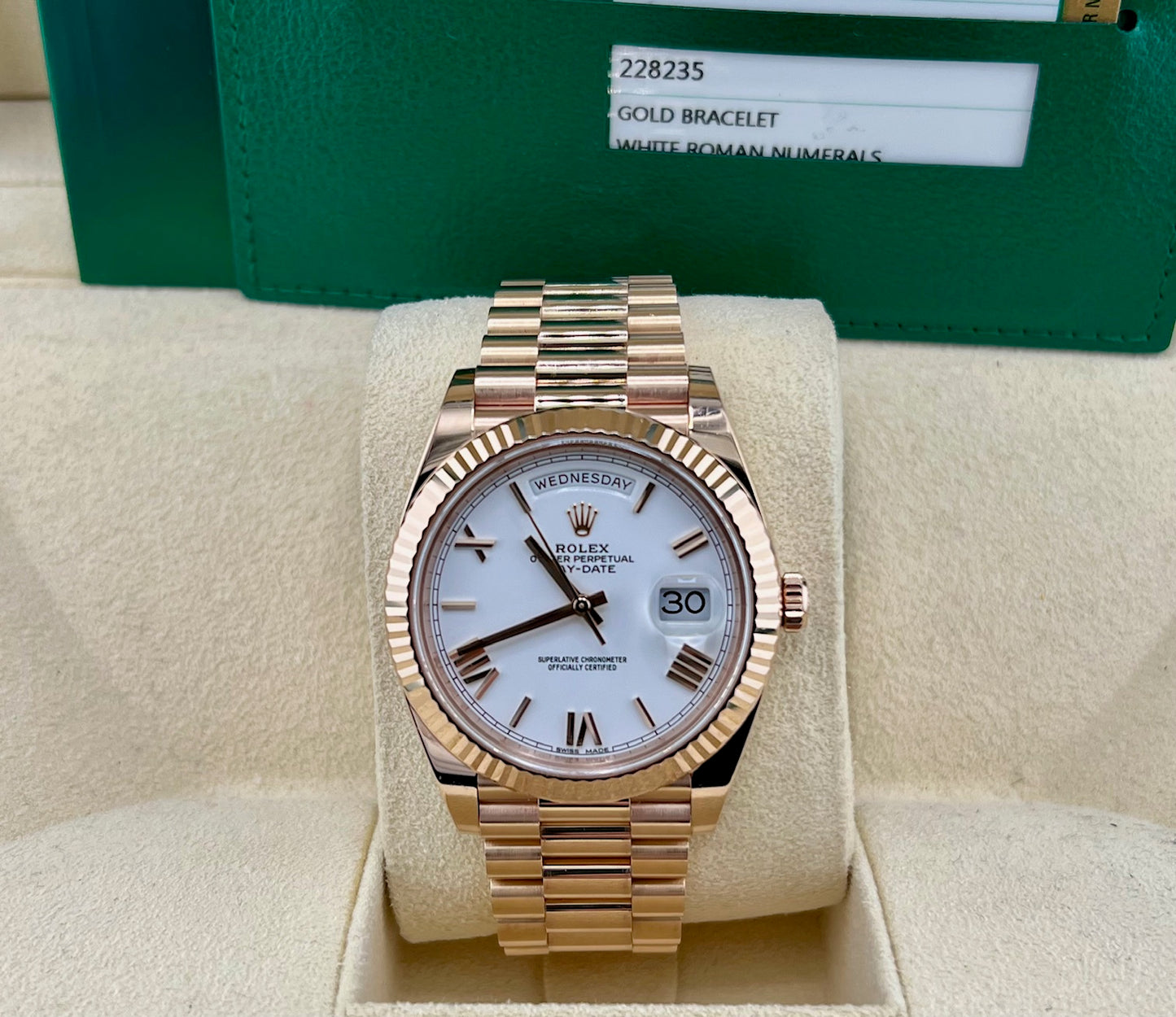 Rolex Day-Date 40mm 228235 White Dial Full Set 2017 ITA