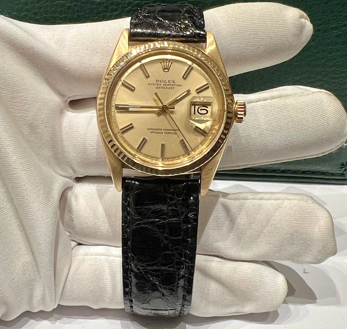 Rolex Datejust 36mm 1601 yellow gold only watch solo orologio 1972