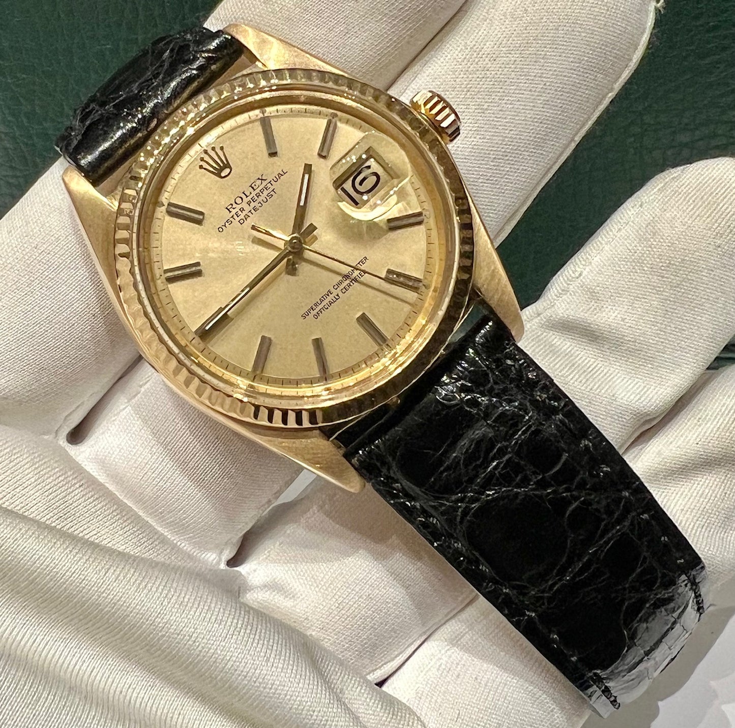 Rolex Datejust 36mm 1601 yellow gold only watch solo orologio 1972