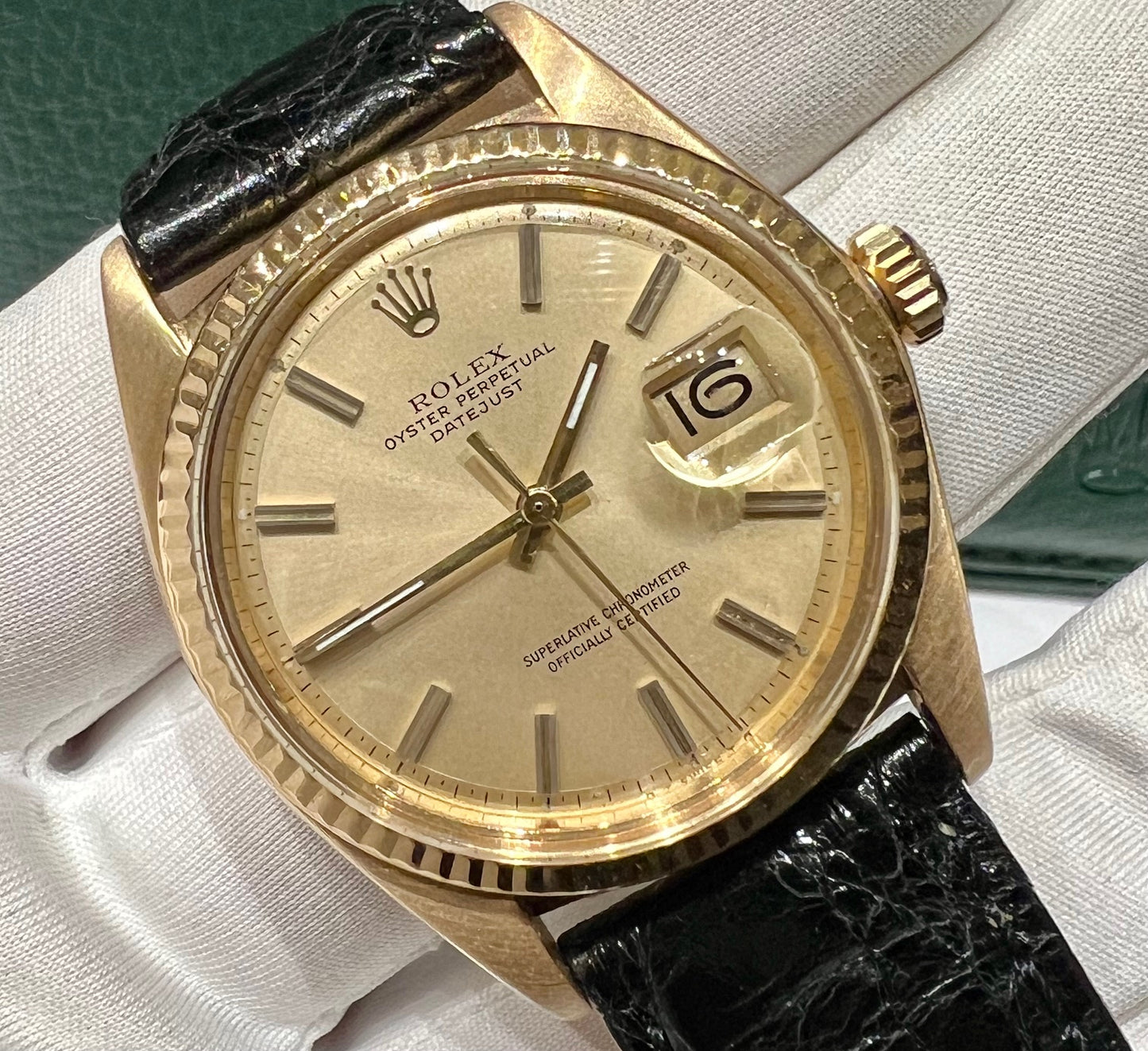 Rolex Datejust 36mm 1601 yellow gold only watch solo orologio 1972