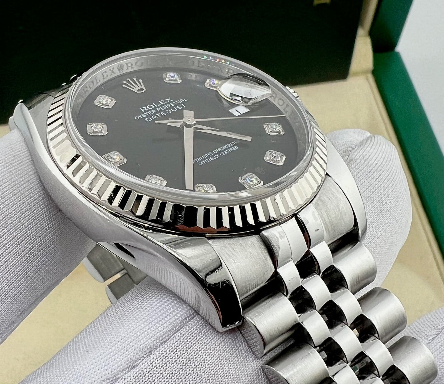 Rolex Datejust 36mm 116234 Jubilèe Black Dial Diamond Index 2008 No Paper Rolex