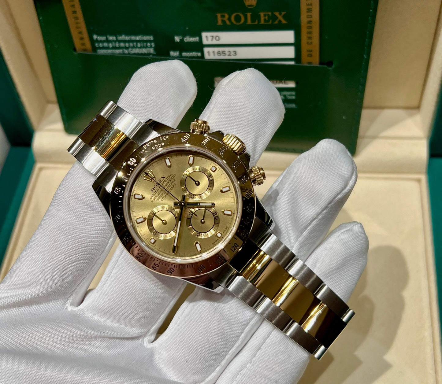 Rolex Daytona 116523 Champagne Full Set 2011 +Service 2018