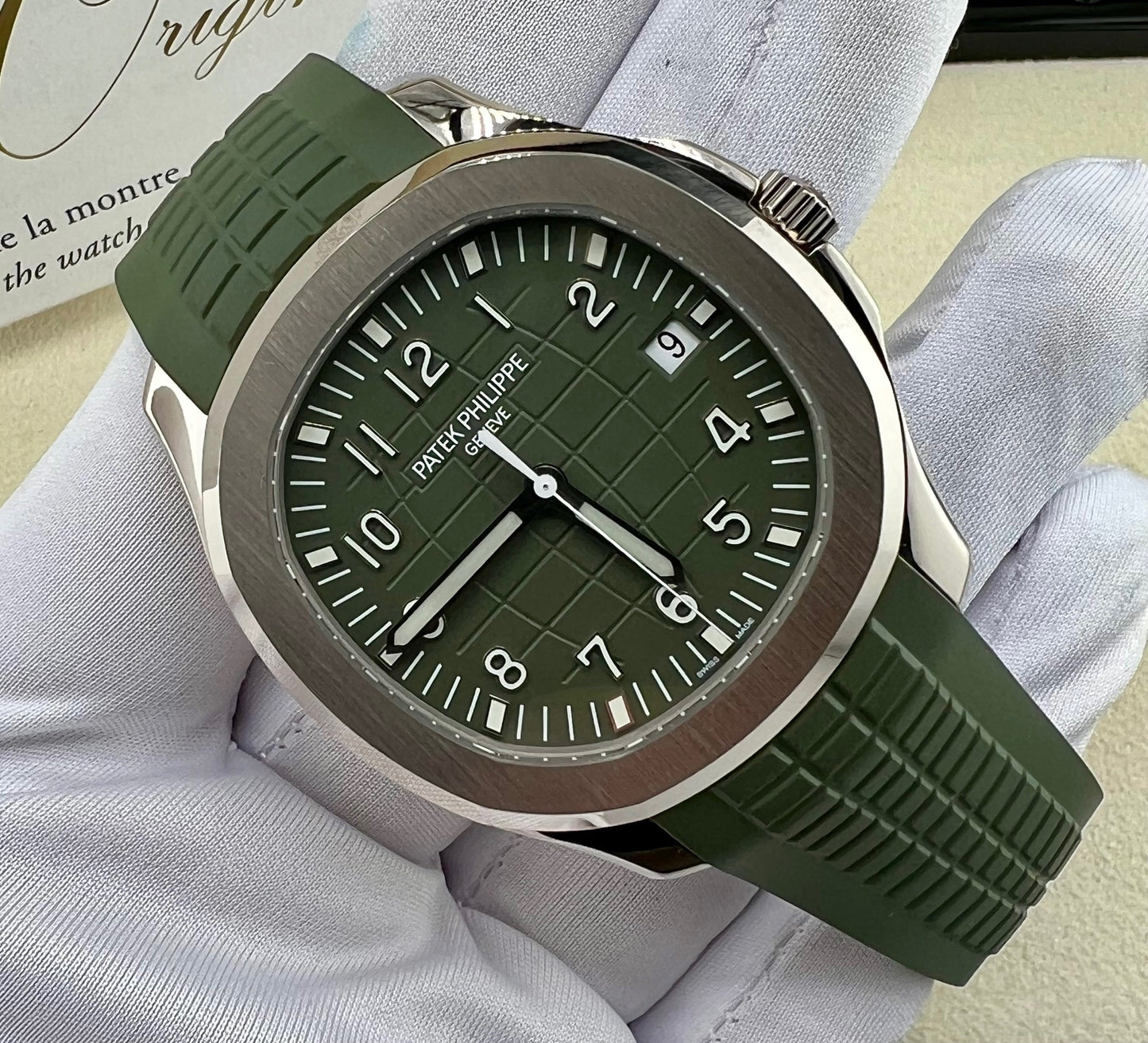 Patek Philippe Aquanaut 5168G White Gold Green Dial 2023 Top Condition
