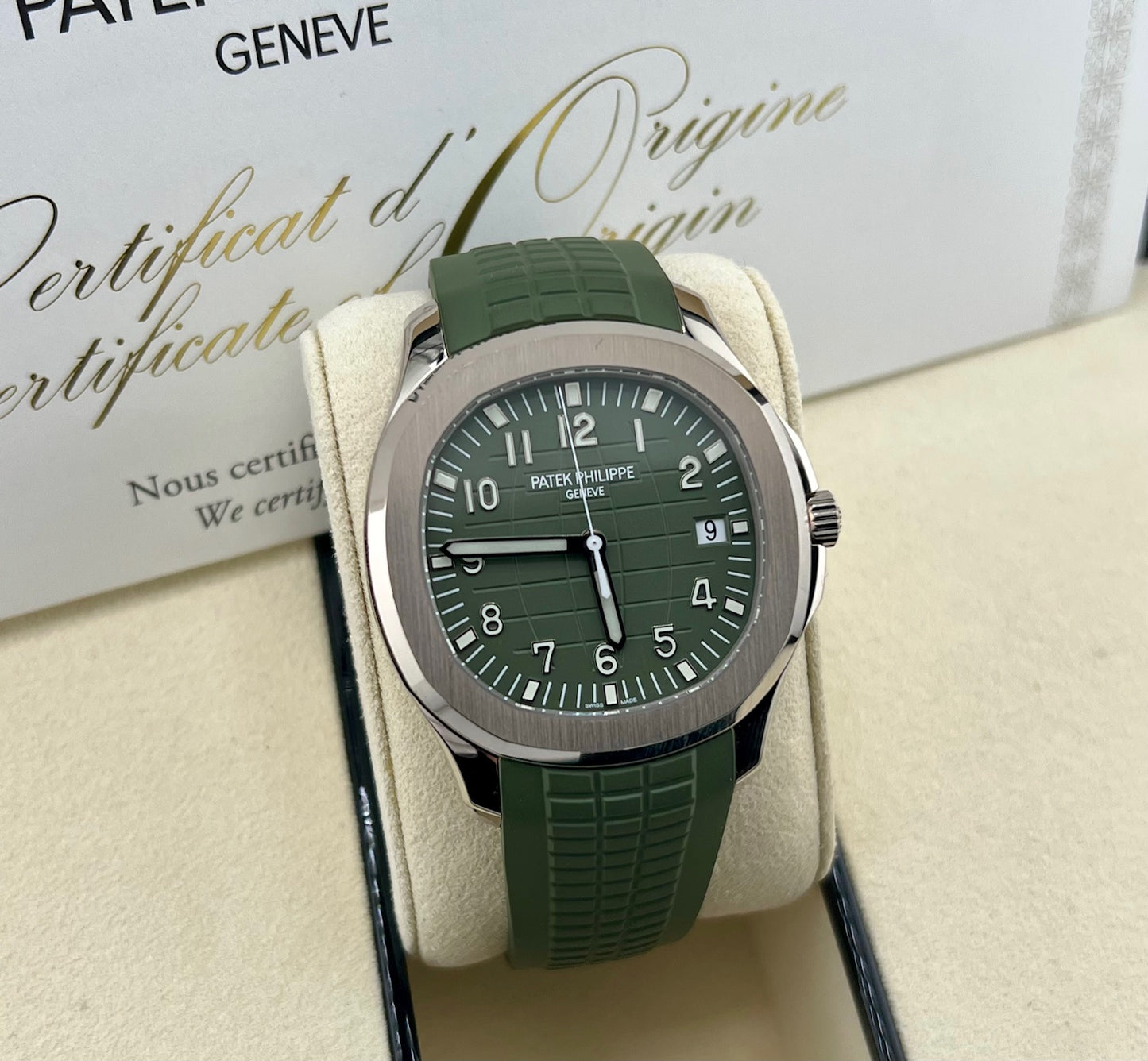 Patek Philippe Aquanaut 5168G White Gold Green Dial 2023 Top Condition
