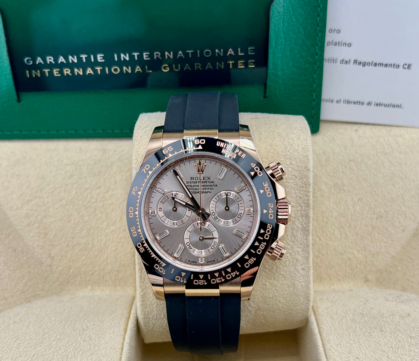 Rolex Daytona 116515LN Sundust Baguette index 2023 full set