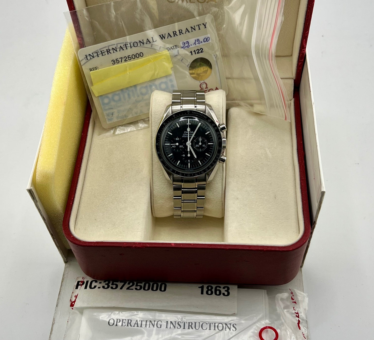 Omega Speedmaster Professional Moonwatch 35725000 Full Set 2000 ITA