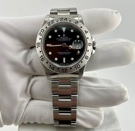 Rolex Explorer II 16570 40mm Black Dial Paper Rolex No Box 1991