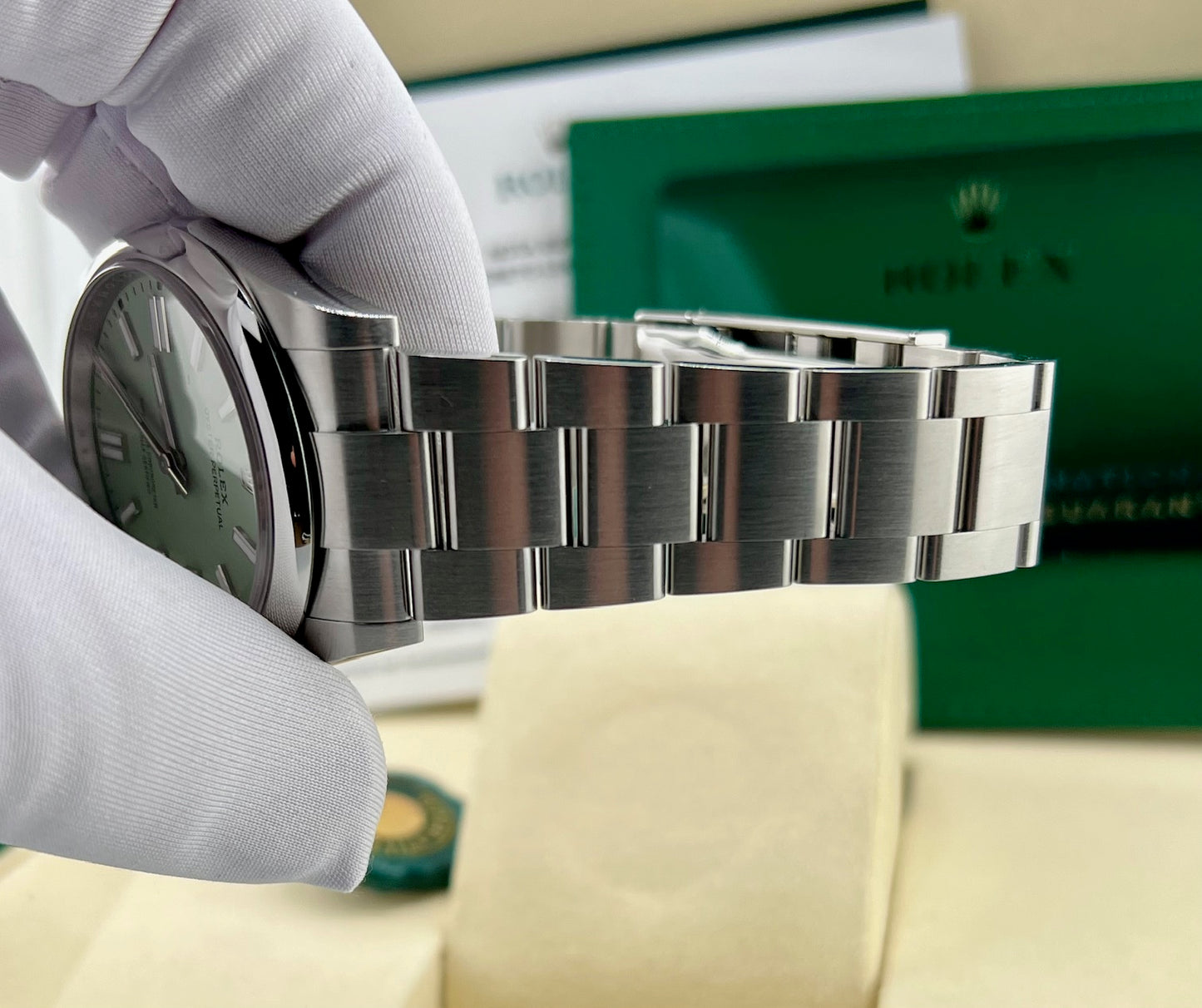 Rolex Oyster Perpetual Stainless Dial (2025) ''Pistacchio'' NEW