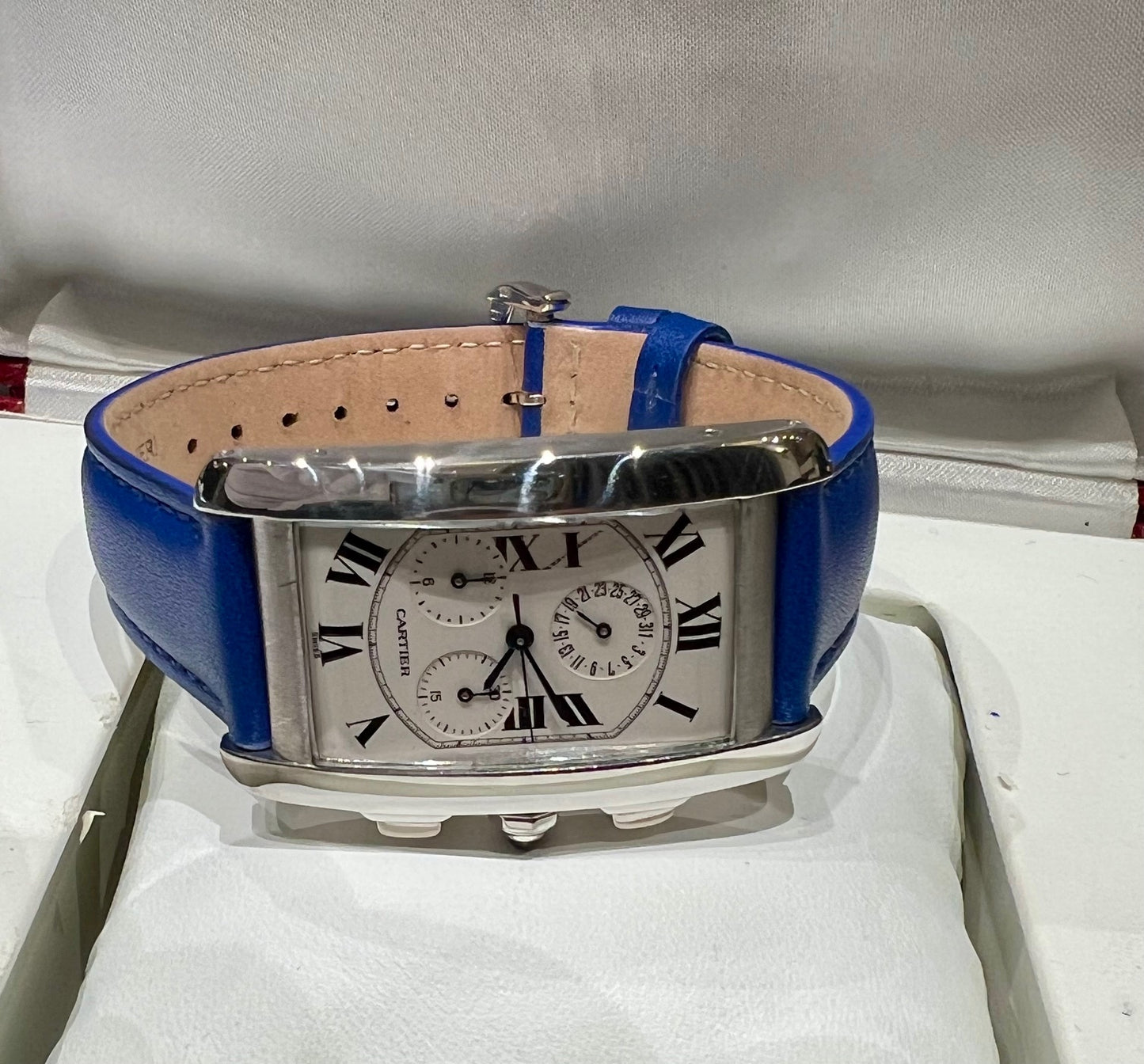 Cartier Tank Americaine Chronograph 2312 Full Set 2008 White Gold