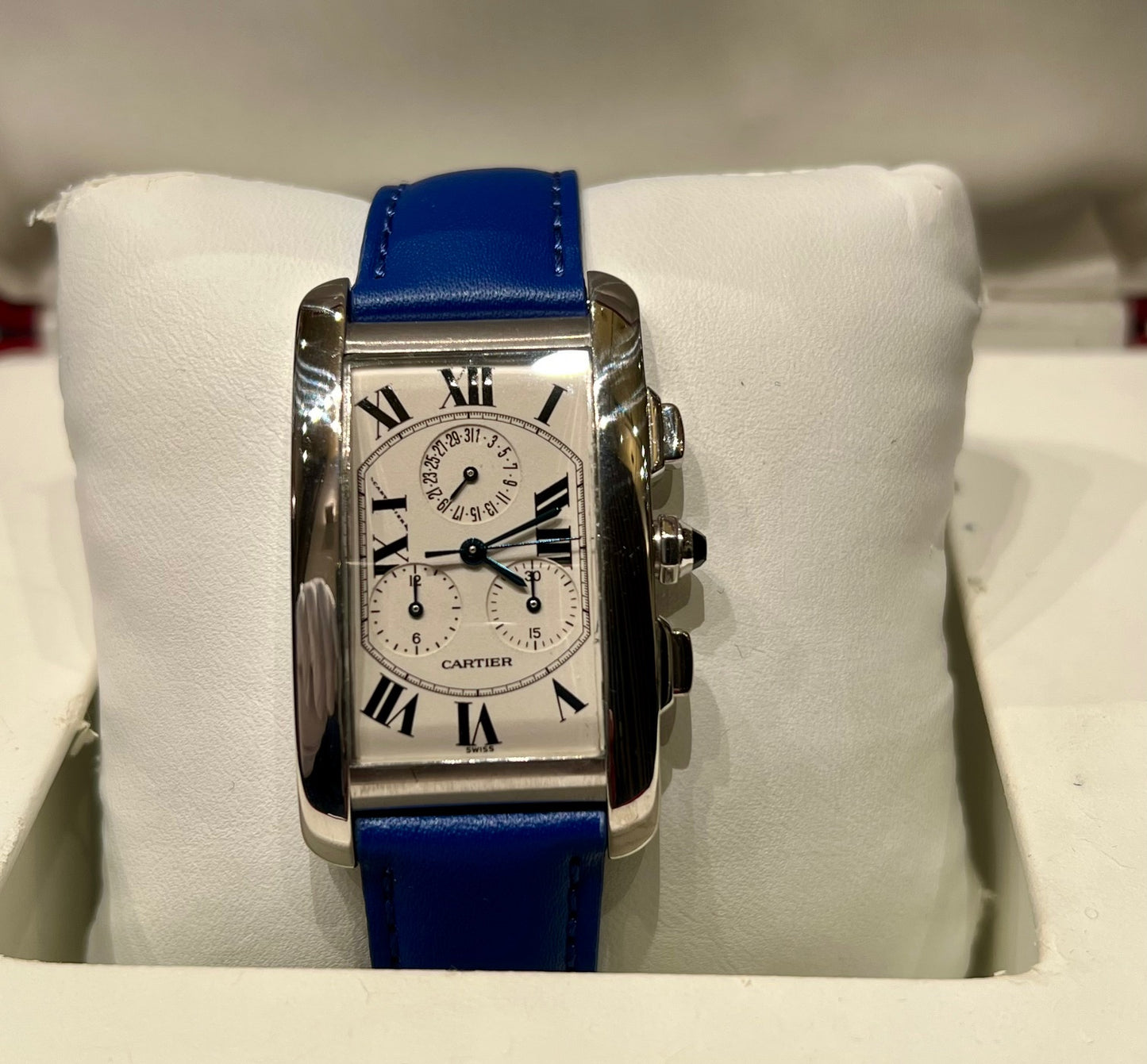 Cartier Tank Americaine Chronograph 2312 Full Set 2008 White Gold