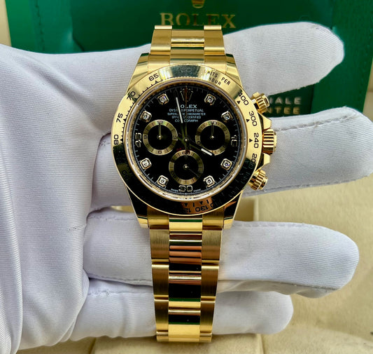 Rolex Daytona 116508 Black Dial Diamond Index 2023