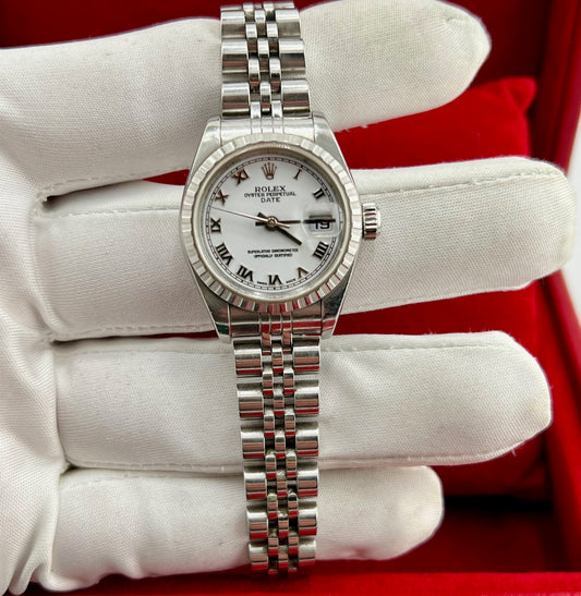 Rolex Oyster Perpetual Lady Date 79240 Jubilèe White Dial 2002