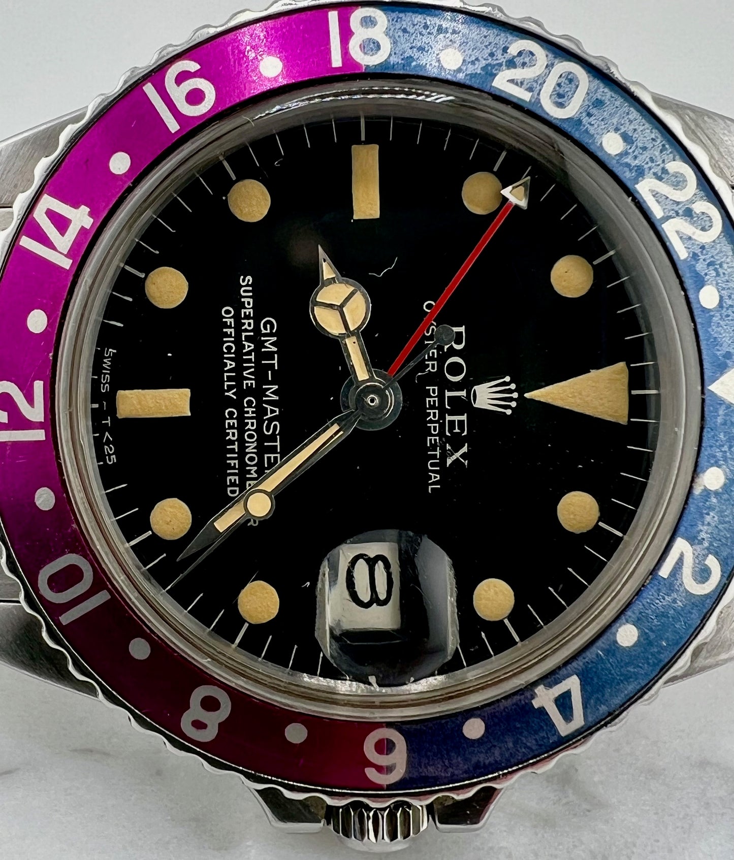 Rolex GMT-Master 1675 Gilt Dial 1967 ''Fucsia Bezel'' only watch solo orologio