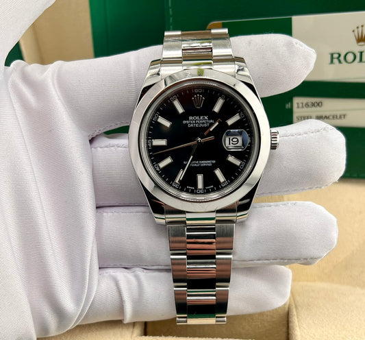 Rolex Datejust II 116300 Black Dial 2015 Full Set 41mm