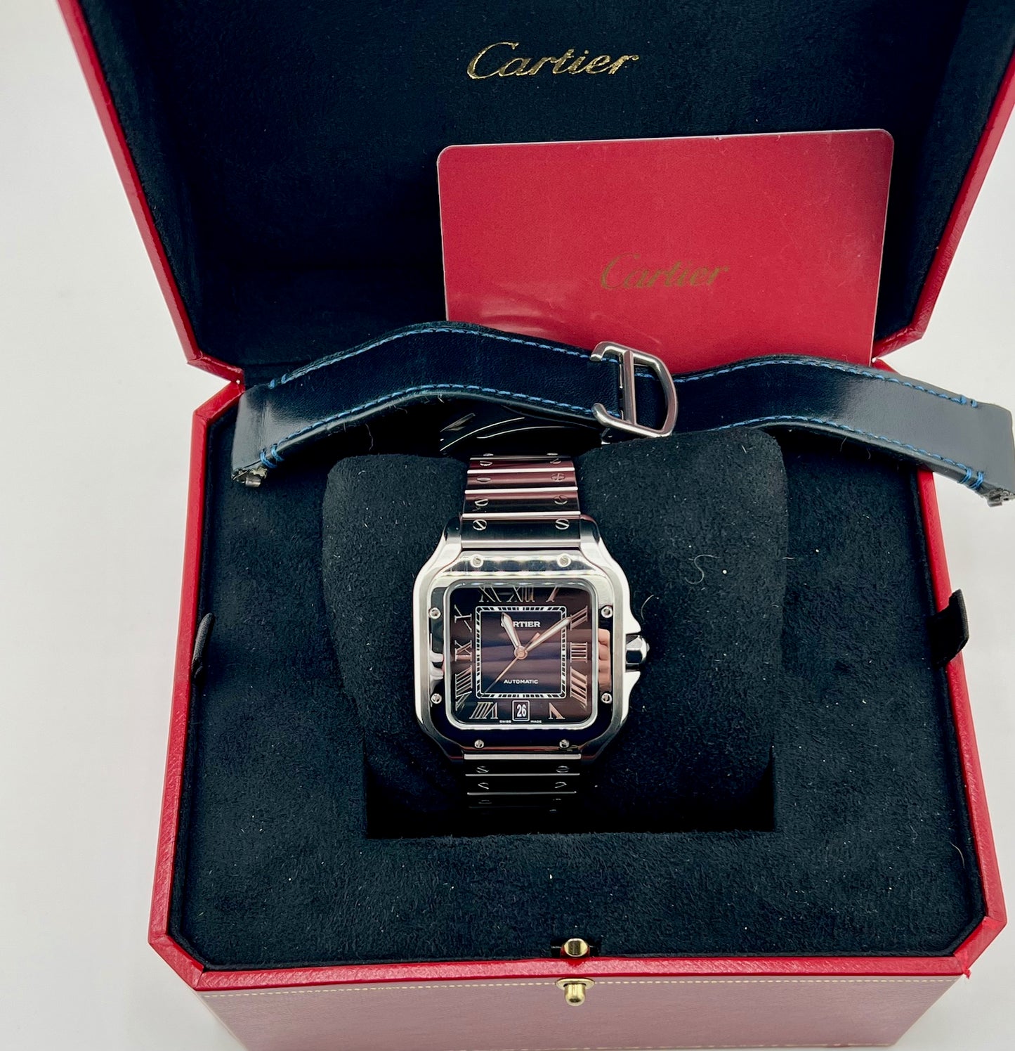 Cartier Santos Large WSSA0013 Blue Dial 2019 Full Set