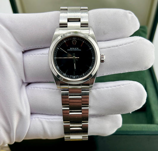 Rolex Oyster Perpetual 31mm 77080 Full Set 2000 Black Dial