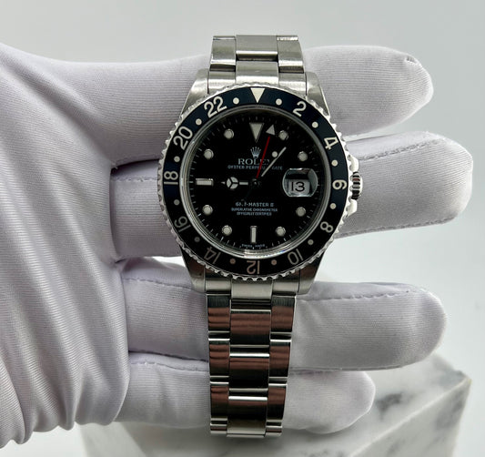 Rolex GMT-Master II 16710 Black Bezel 2004 SEL No Holes only watch