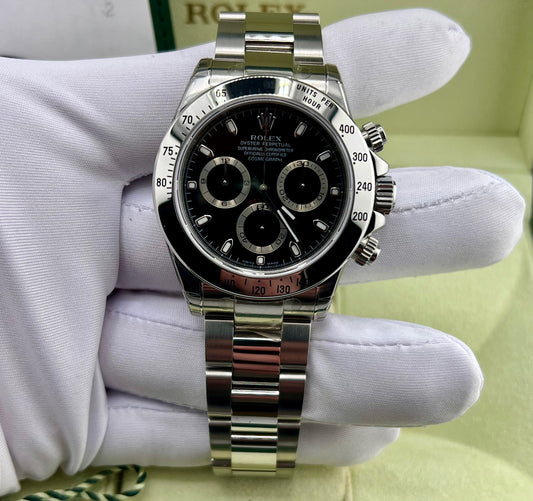 Rolex Daytona 116520 Black Dial 2006 NOS Full Set Full Stickers Ita
