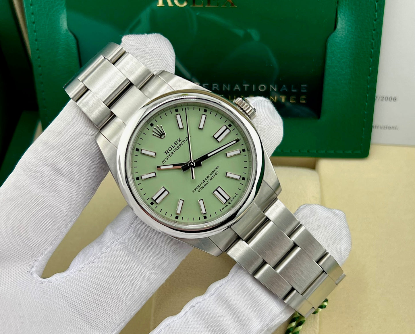 Rolex Oyster Perpetual Pistacchio Dial (2025) 41mm