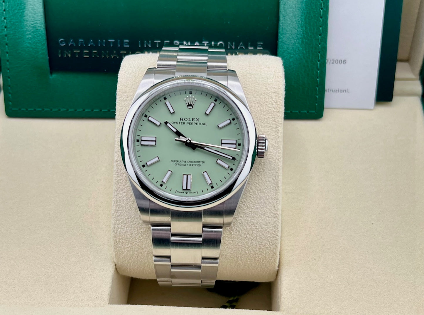 Rolex Oyster Perpetual Pistacchio Dial (2025) 41mm
