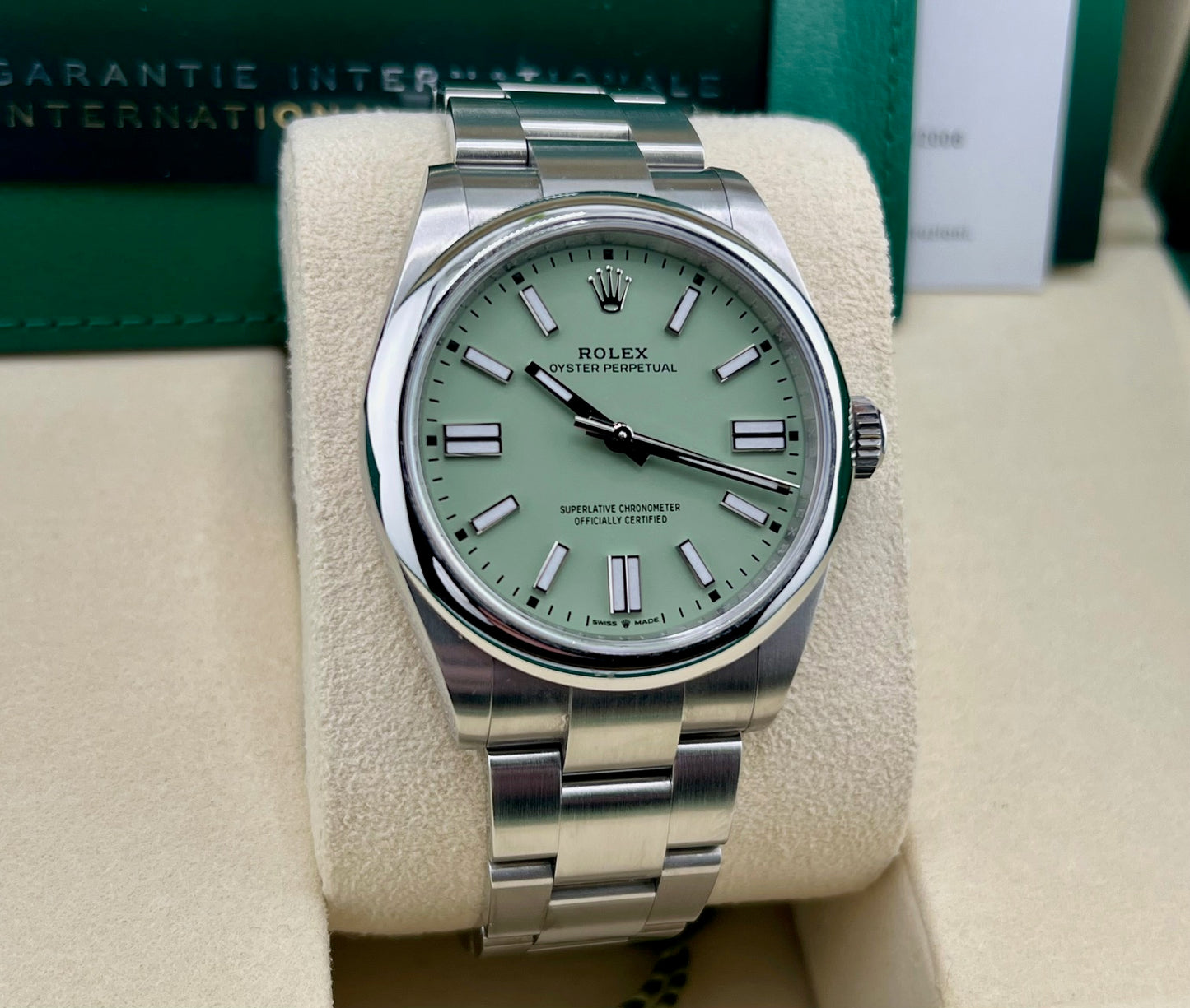 Rolex Oyster Perpetual Pistacchio Dial (2025) 41mm