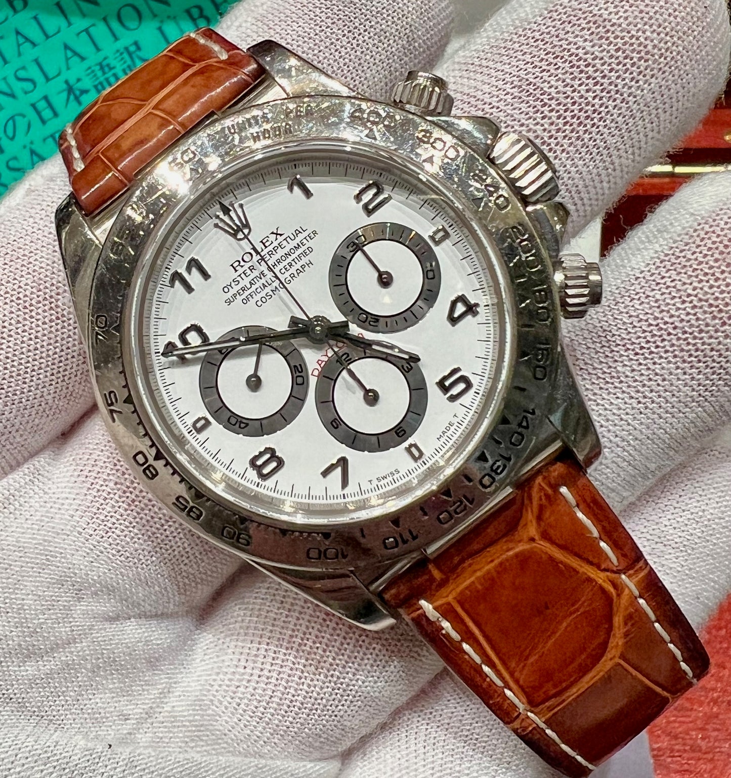 Rolex Daytona 16519 Zenith White Dial 1999 Box&Paper Never Polished