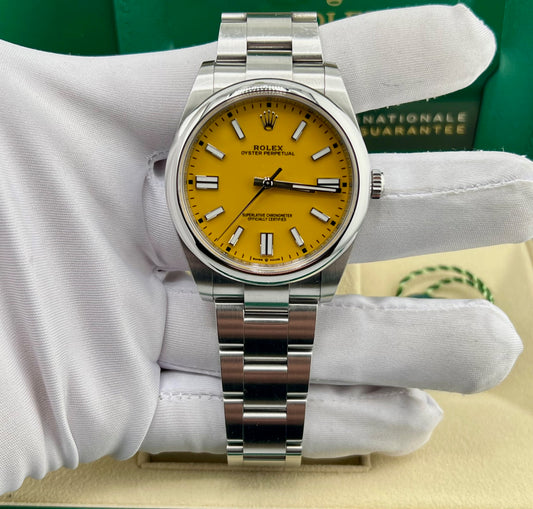 Rolex Oyster Perpetual 41mm 124300 Giallo 2021 Full Set