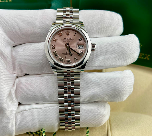Rolex Lady-Datejust 28mm 279160 Pink Dial Jubilèe 12/2024 NEW