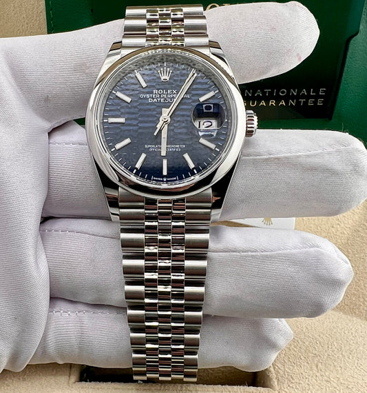Rolex Datejust 36mm 126200 Blue Motif Dial 2023 Jubilèe like new