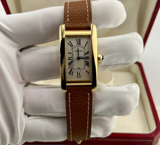 Cartier Tank Americaine 1725 Automatic Yellow Gold 22x41mm Full Set 1999 ITA