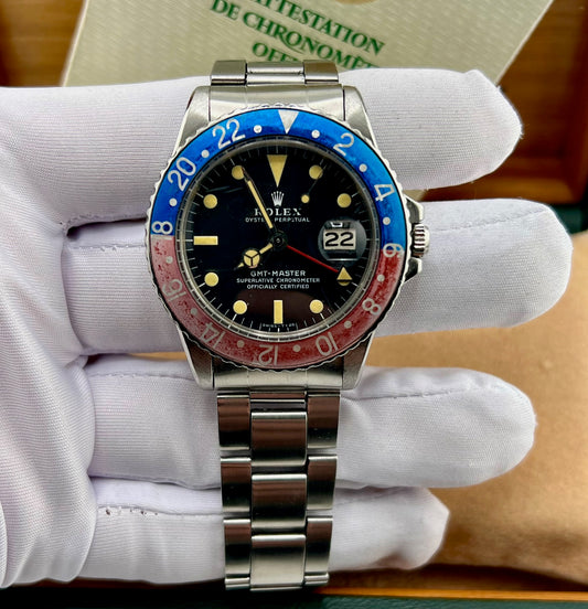 Rolex GMT-Master 1675 Pepsi Box&Paper 1972 Ita