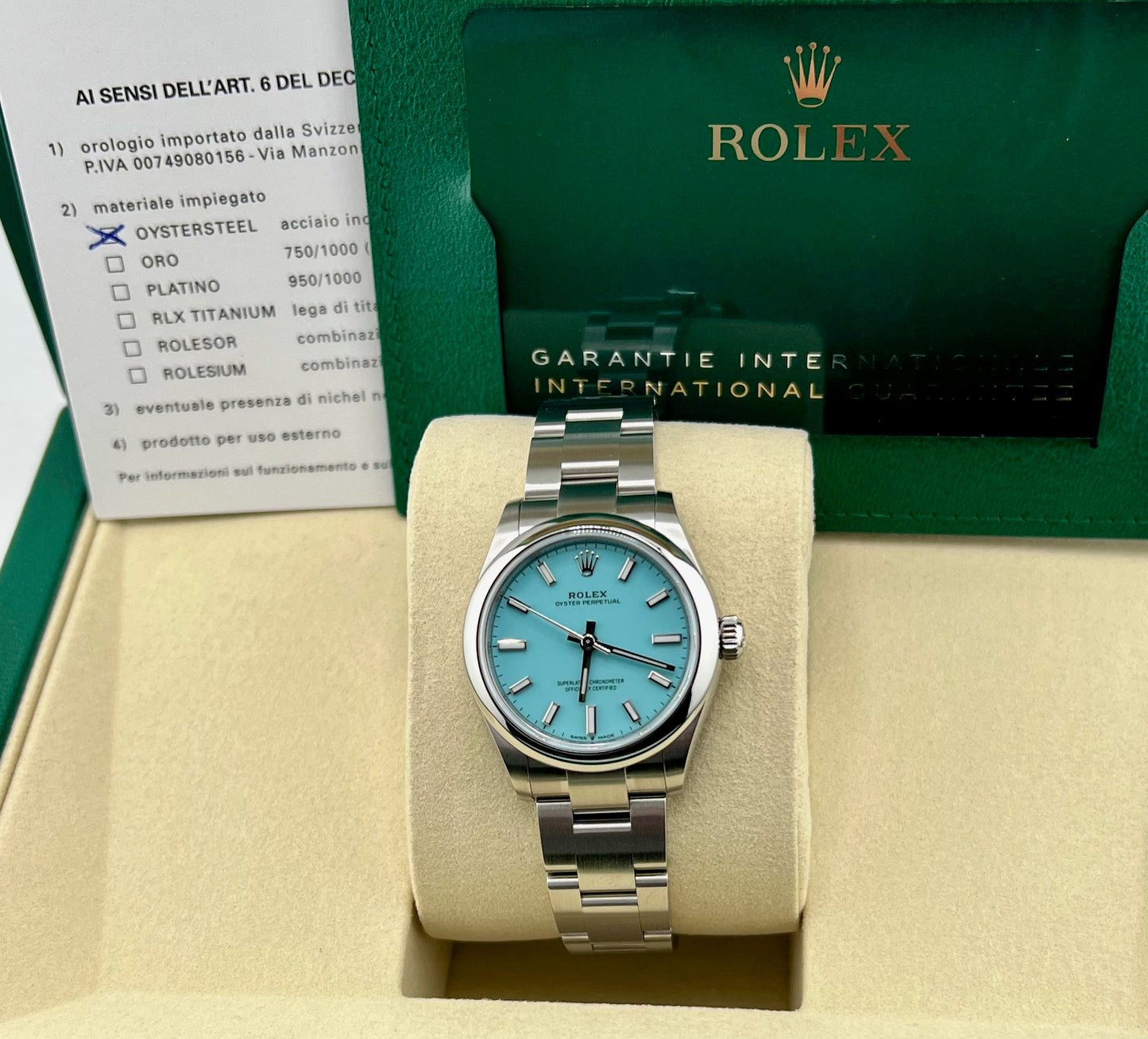 Rolex Oyster Perpetual 31mm 277200 Turchese Dial 2025 New