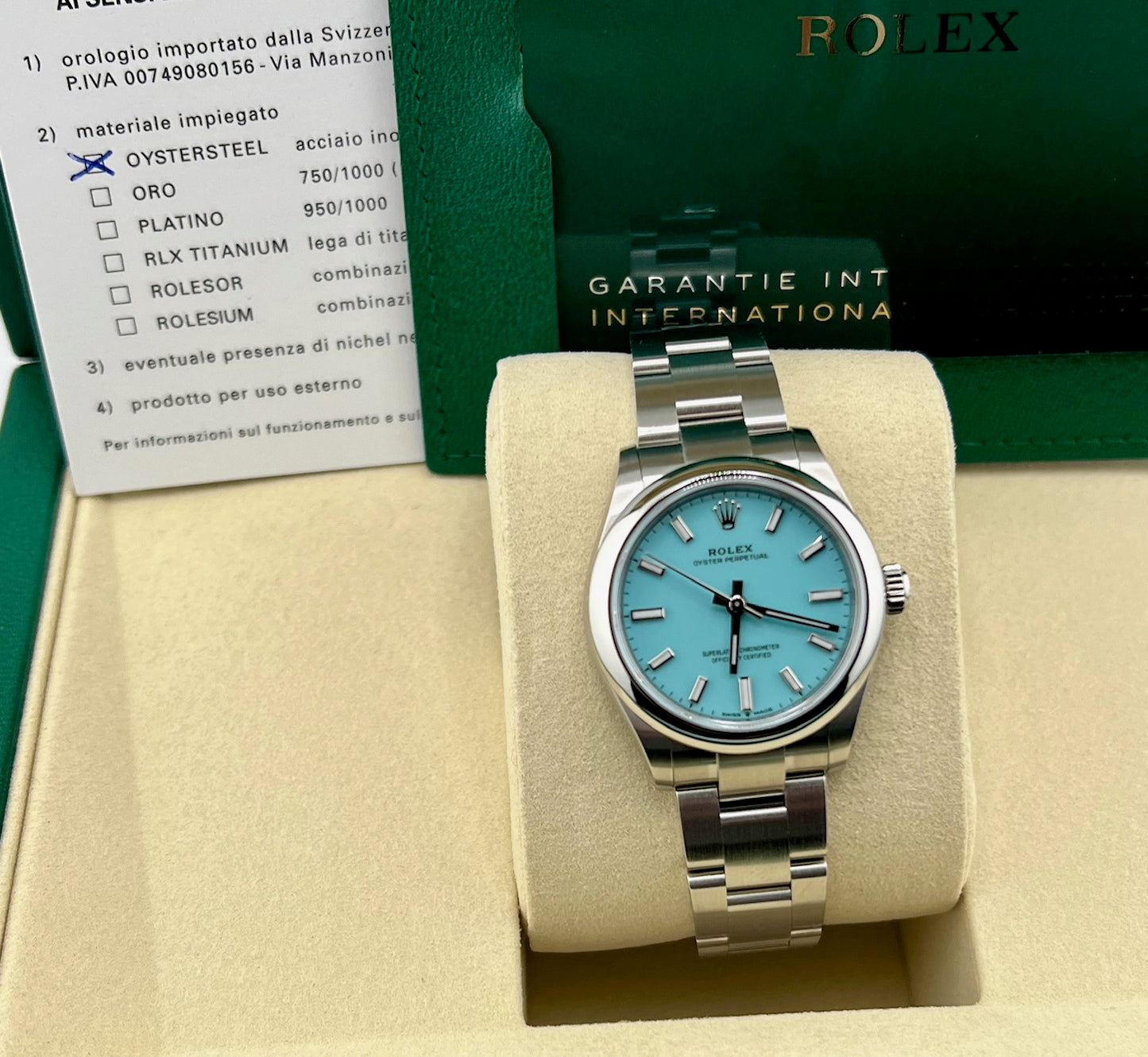 Rolex Oyster Perpetual 31mm 277200 Turchese Dial 2025 New