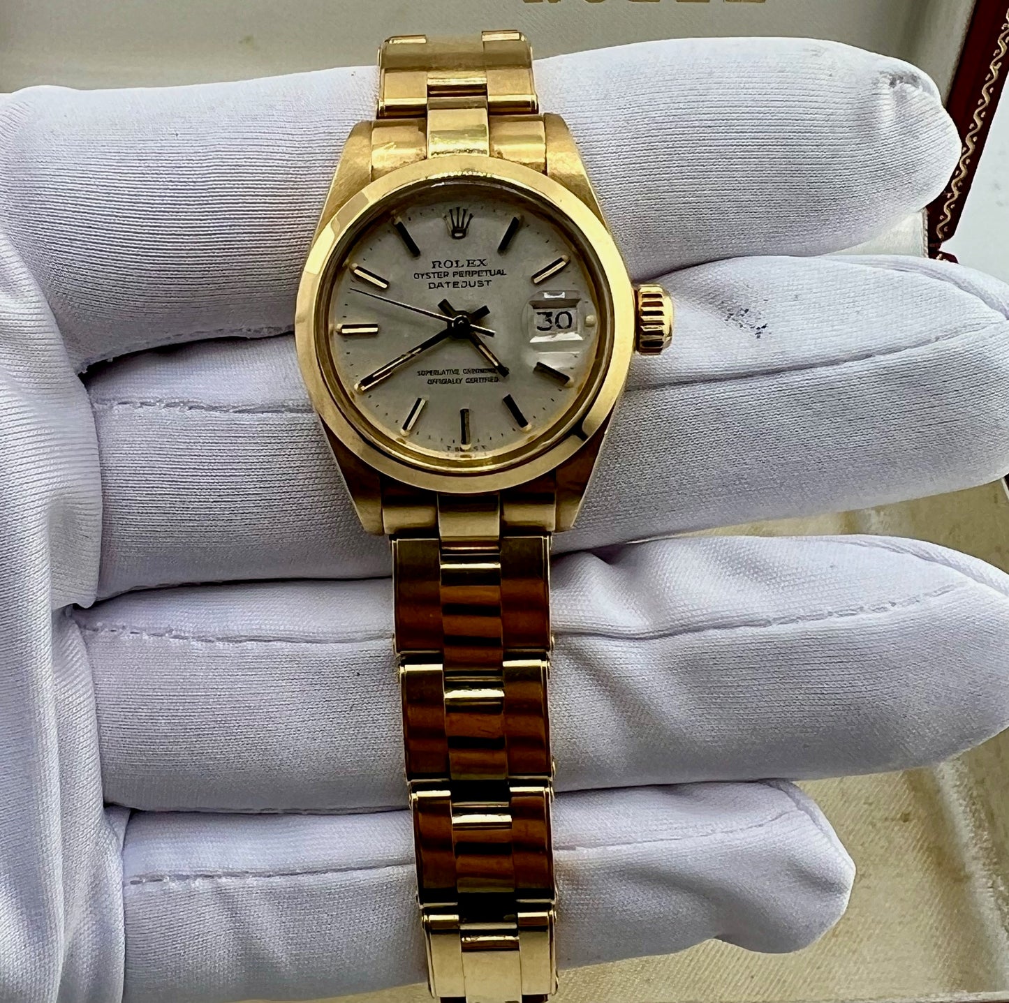 Rolex Lady-Datejust 6916 26mm Yellow Gold 1977 plexyglass
