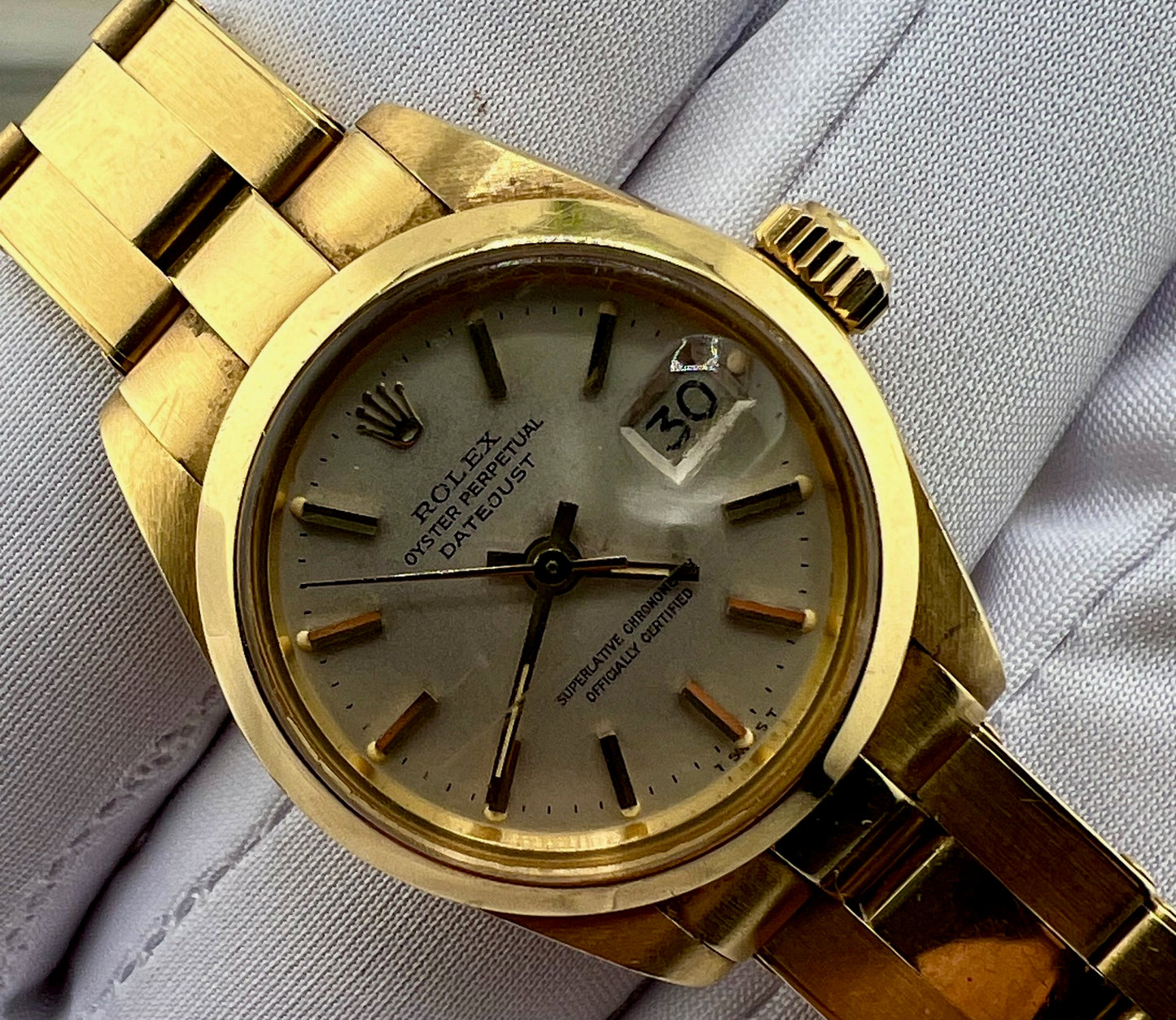 Rolex Lady-Datejust 6916 26mm Yellow Gold 1977 plexyglass