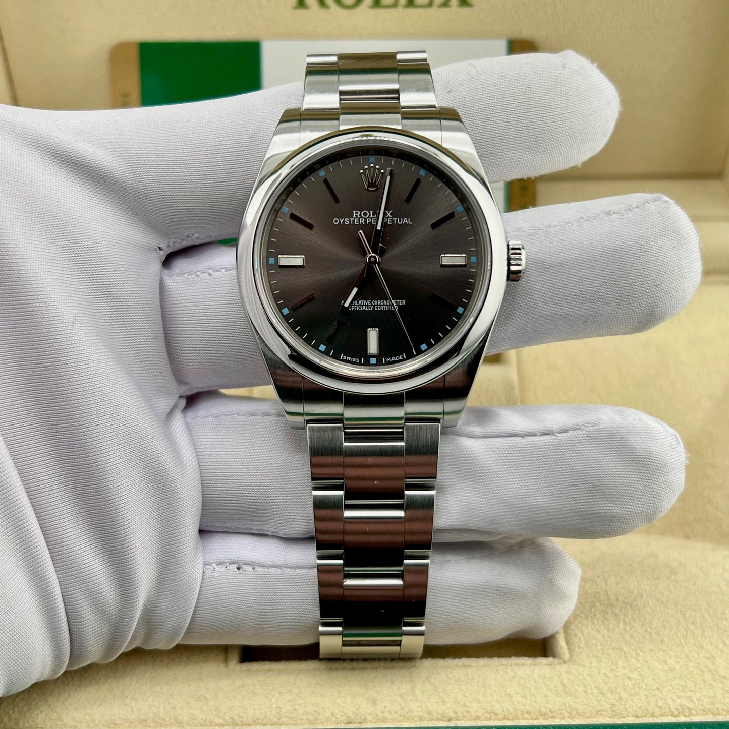 Rolex Oyster Perpetual 39mm 114300 Rodium Dial 2018 UK