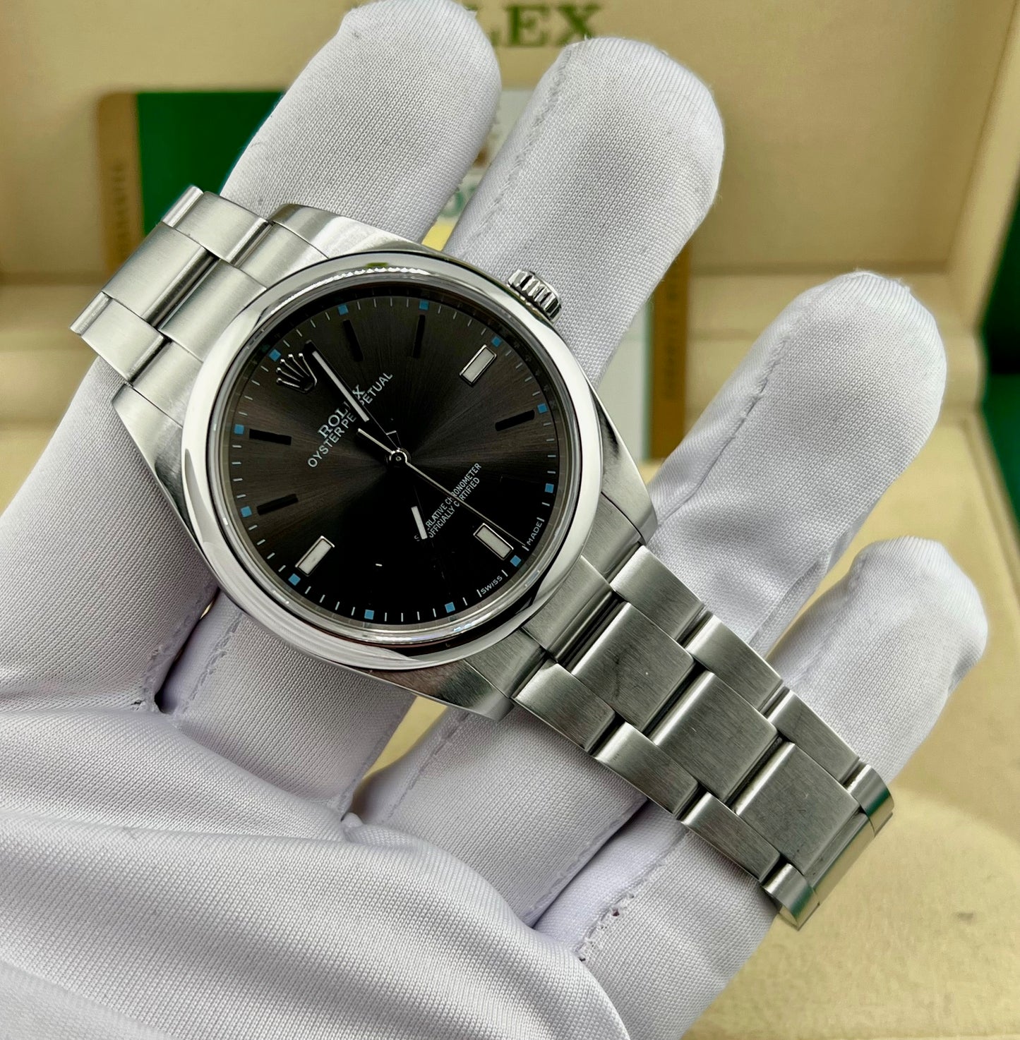 Rolex Oyster Perpetual 39mm 114300 Rodium Dial 2018 UK