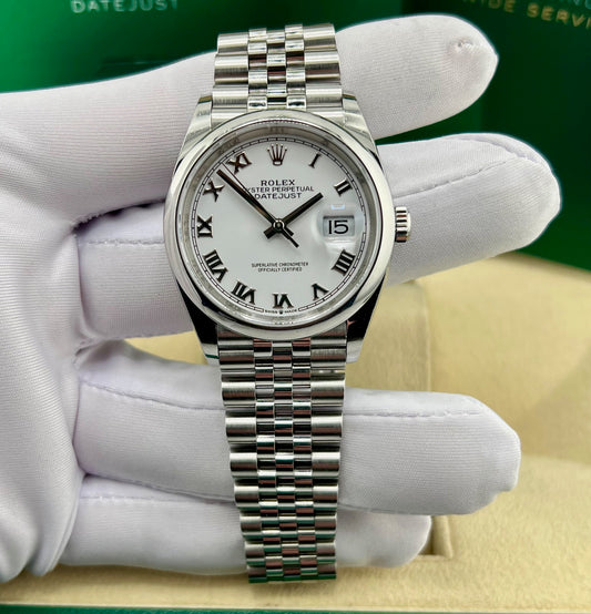 Rolex Datejust 36mm 126200 White Dial Roman index Jubilèe