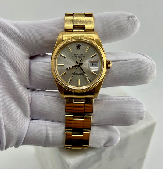 Rolex Oyster Perpetual Date 1503/8 34mm Yellow Gold Dial luminova