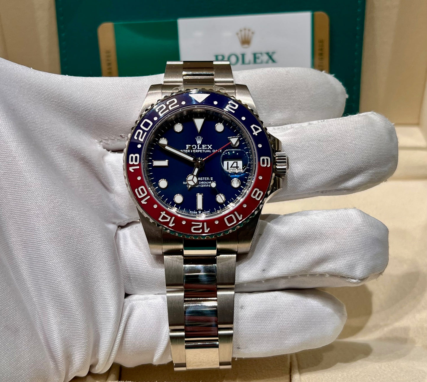 Rolex GMT-Master II 126719BLRO White Gold Pepsi 2020 Ita 40mm