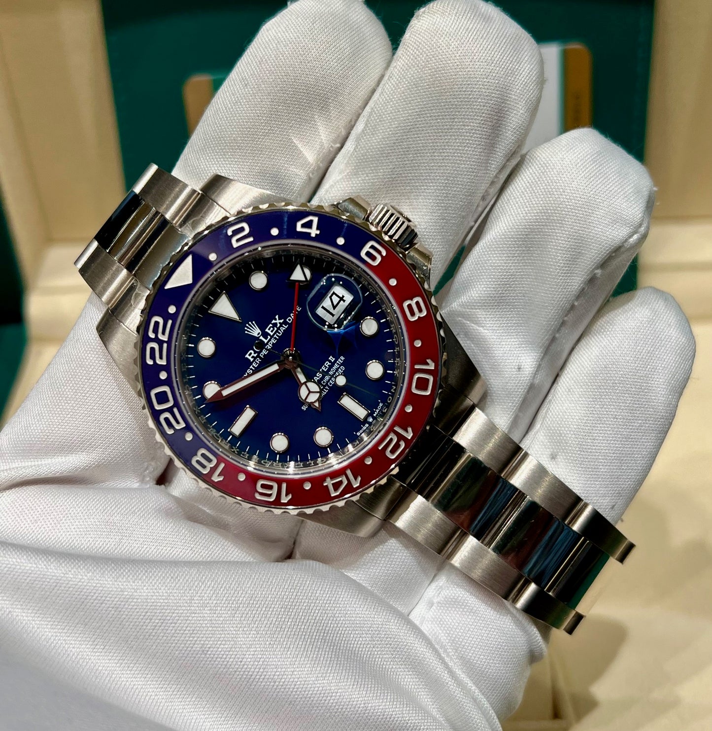 Rolex GMT-Master II 126719BLRO White Gold Pepsi 2020 Ita 40mm