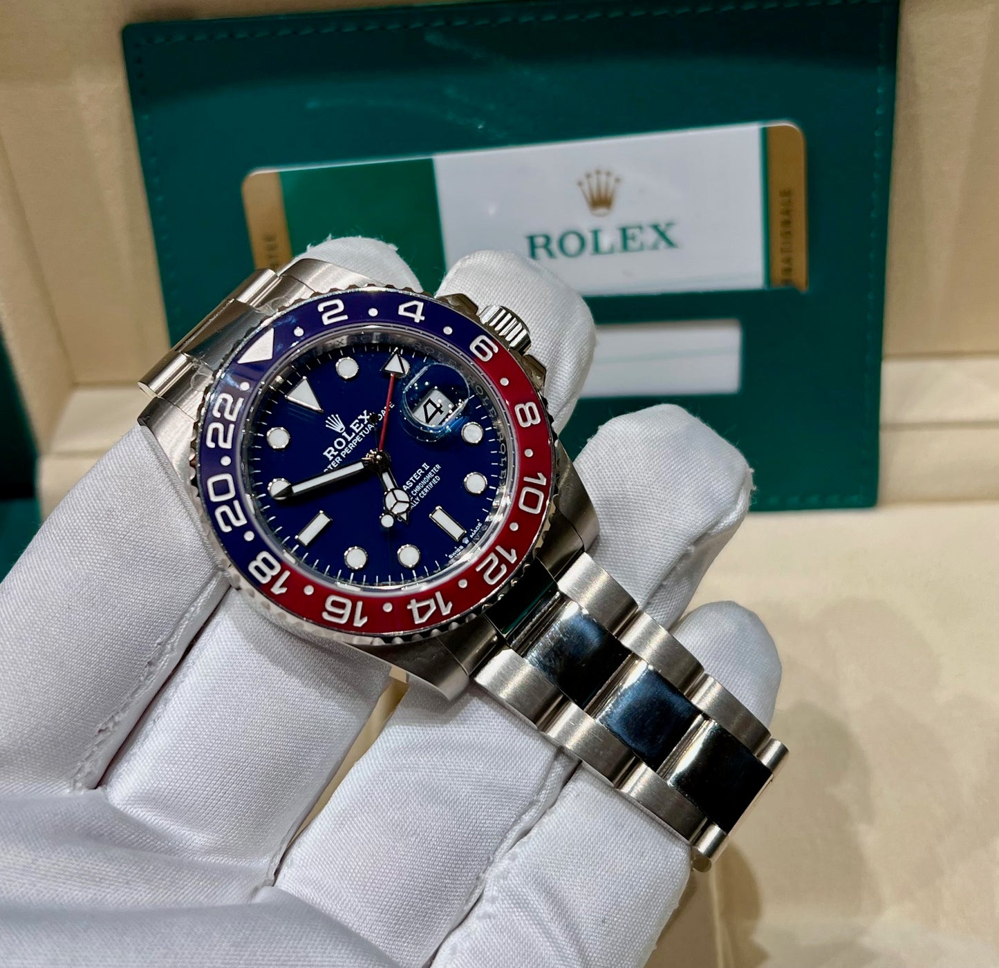 Rolex GMT-Master II 126719BLRO White Gold Pepsi 2020 Ita 40mm