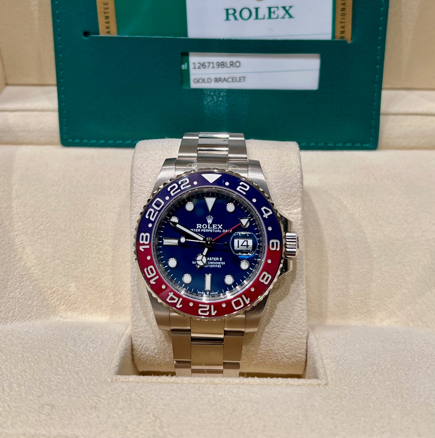 Rolex GMT-Master II 126719BLRO White Gold Pepsi 2020 Ita 40mm