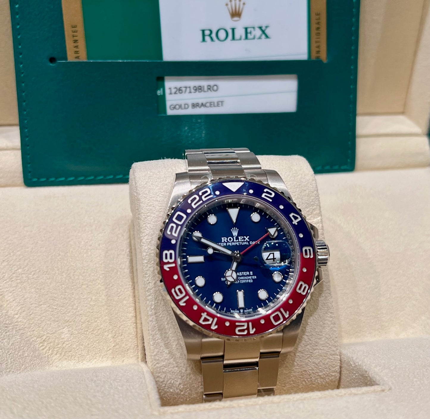 Rolex GMT-Master II 126719BLRO White Gold Pepsi 2020 Ita 40mm