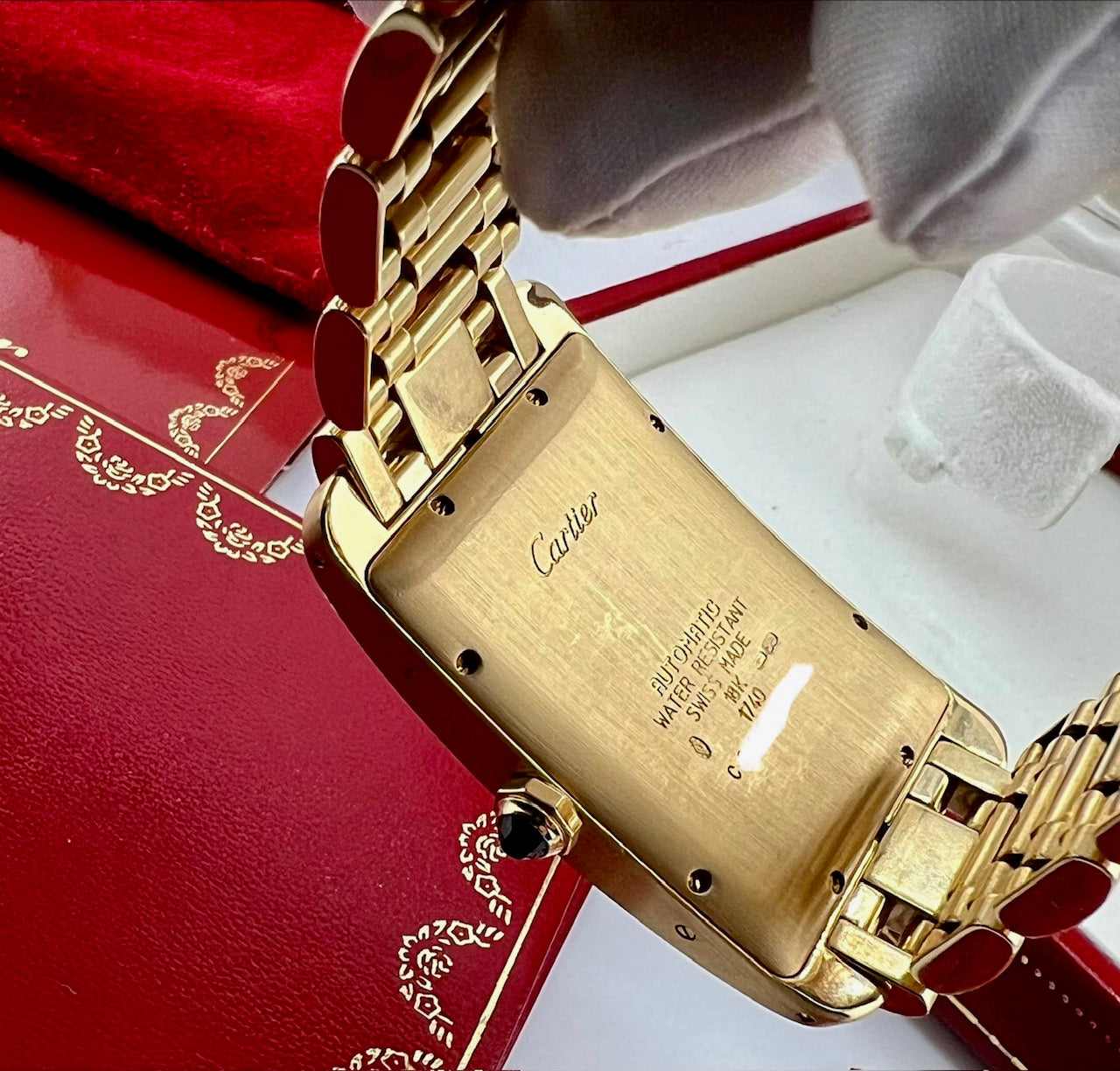 Cartier Tank Americaine automatic large W26031K2 Full Set 1997 yellow gold