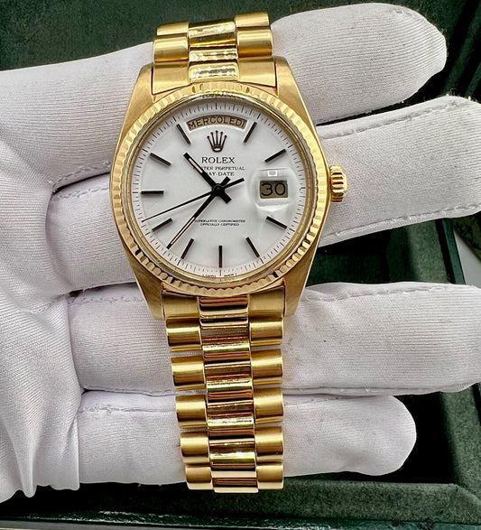 Rolex Day-Date 36mm 1803 President White Dial 1973