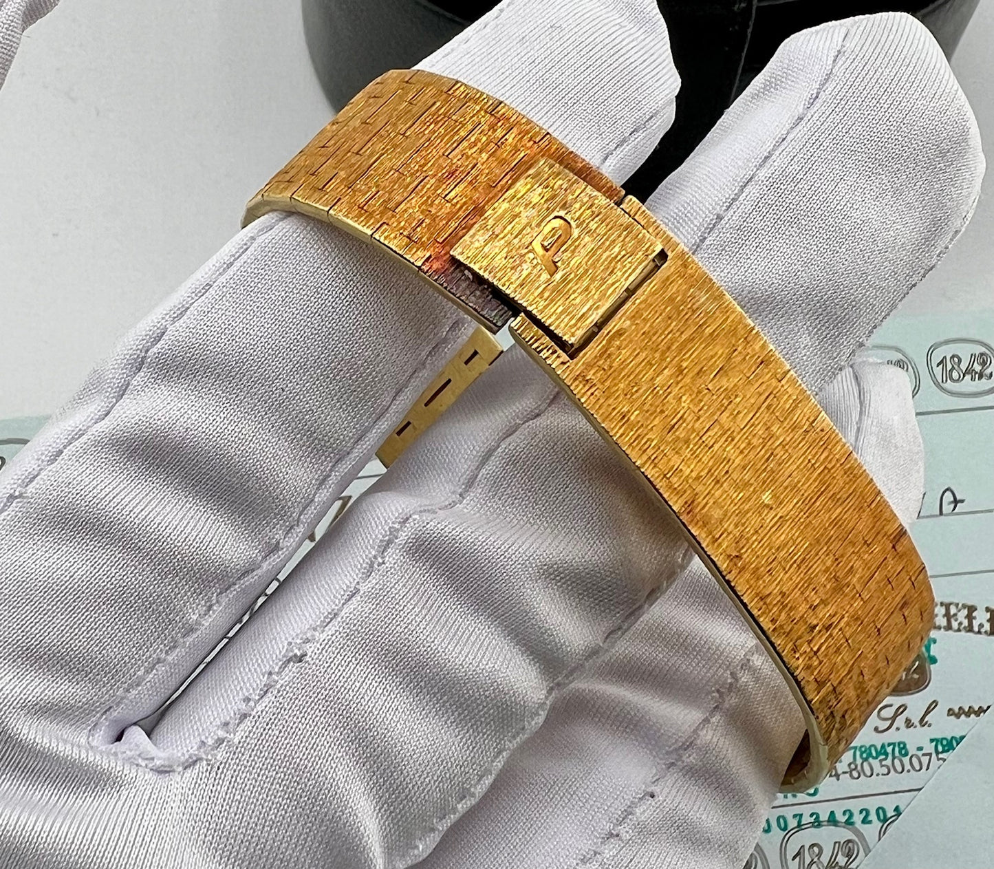 Piaget Vintage Yellow Gold Diamond Bezel Factory 28mm Stone Dial Green