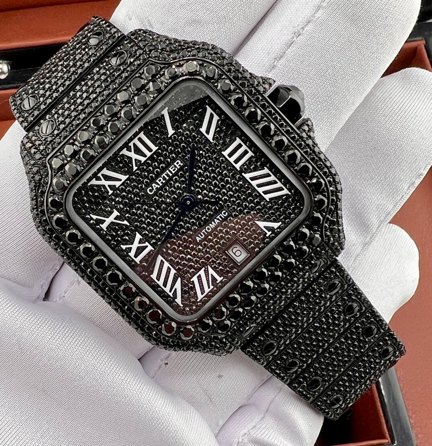 Cartier Santos De Cartier Black Custom Diamond WSSA0018